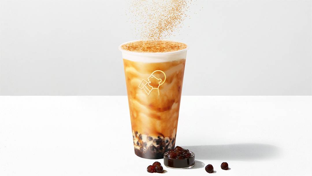 烤黑糖波波牛乳茶